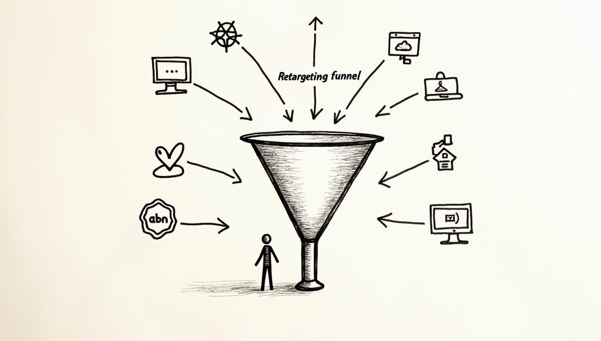 Retargeting ads in funnel