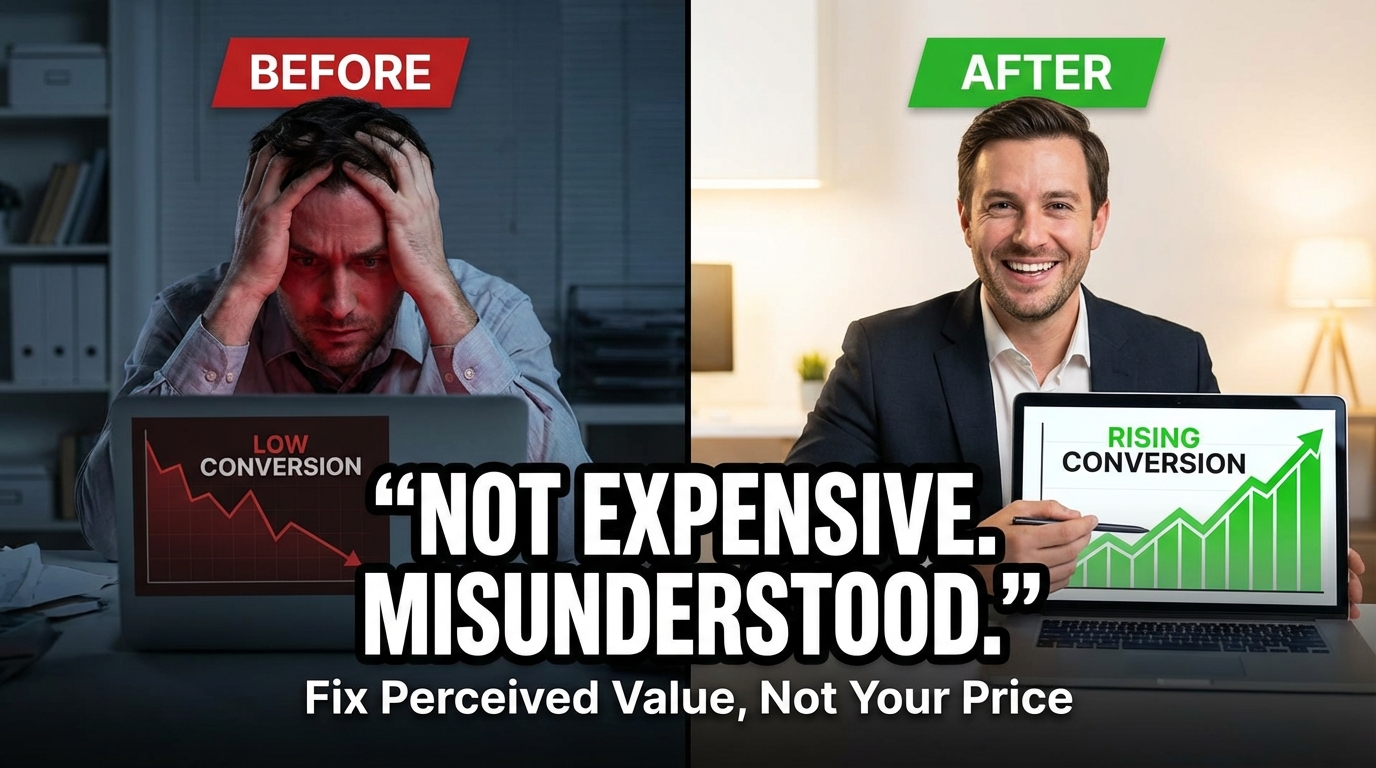 why good services fail to convert due to low perceived value and pricing perception issues